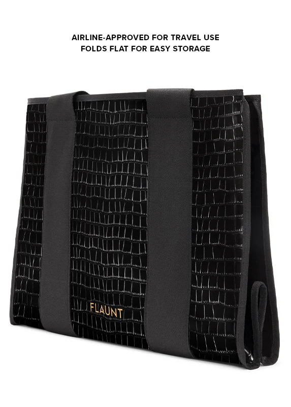 Black Crocodile Faux Leather Everyday Tote Bag - Image 4