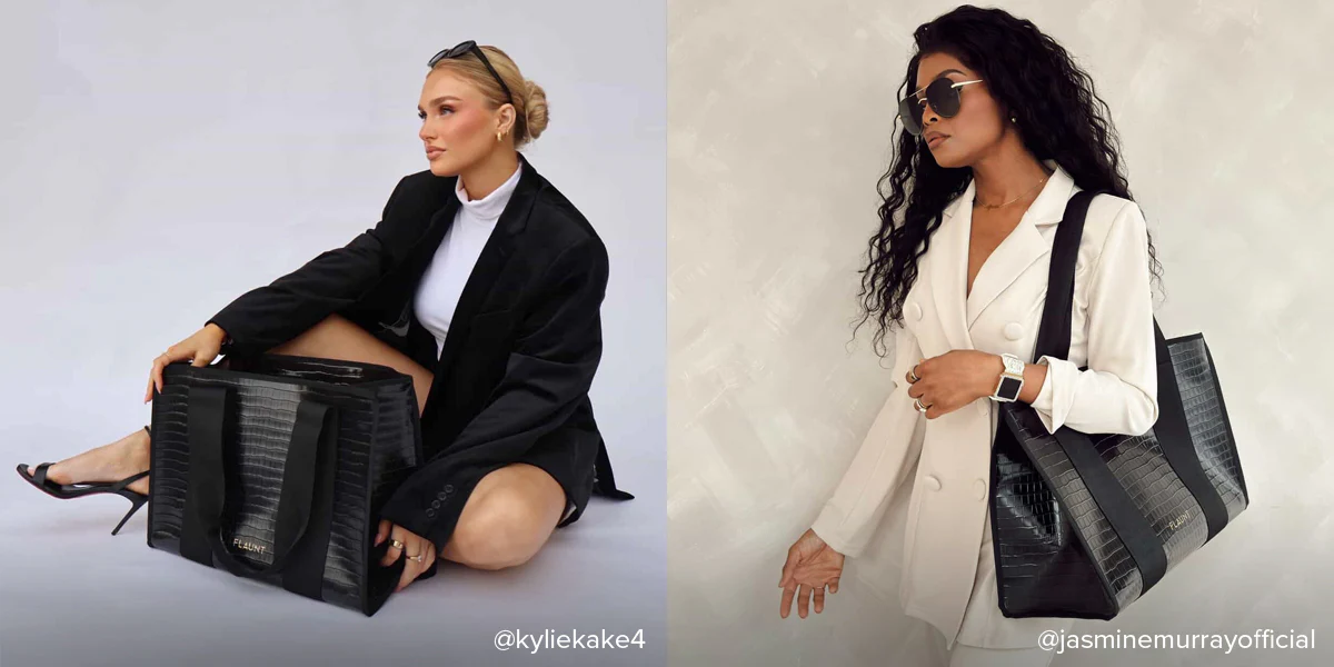 Black Crocodile Faux Leather Everyday Tote Bag - Image 7