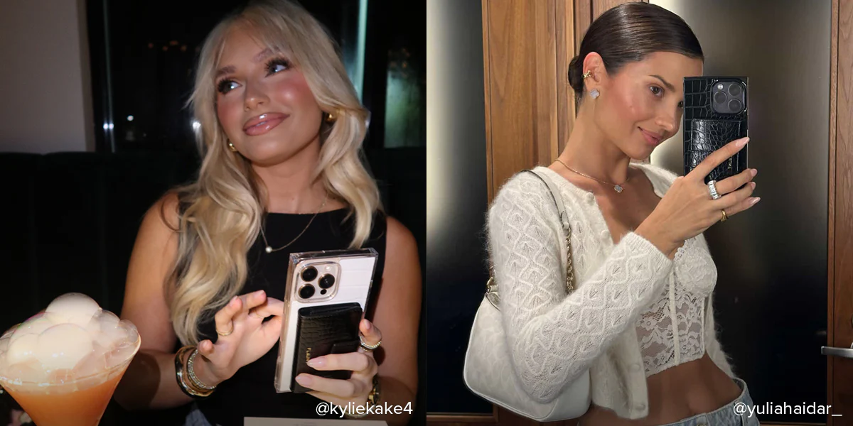 Black Crocodile Faux Leather MagSafe Wallet (Works with MagSafe Cases Only) - Image 9