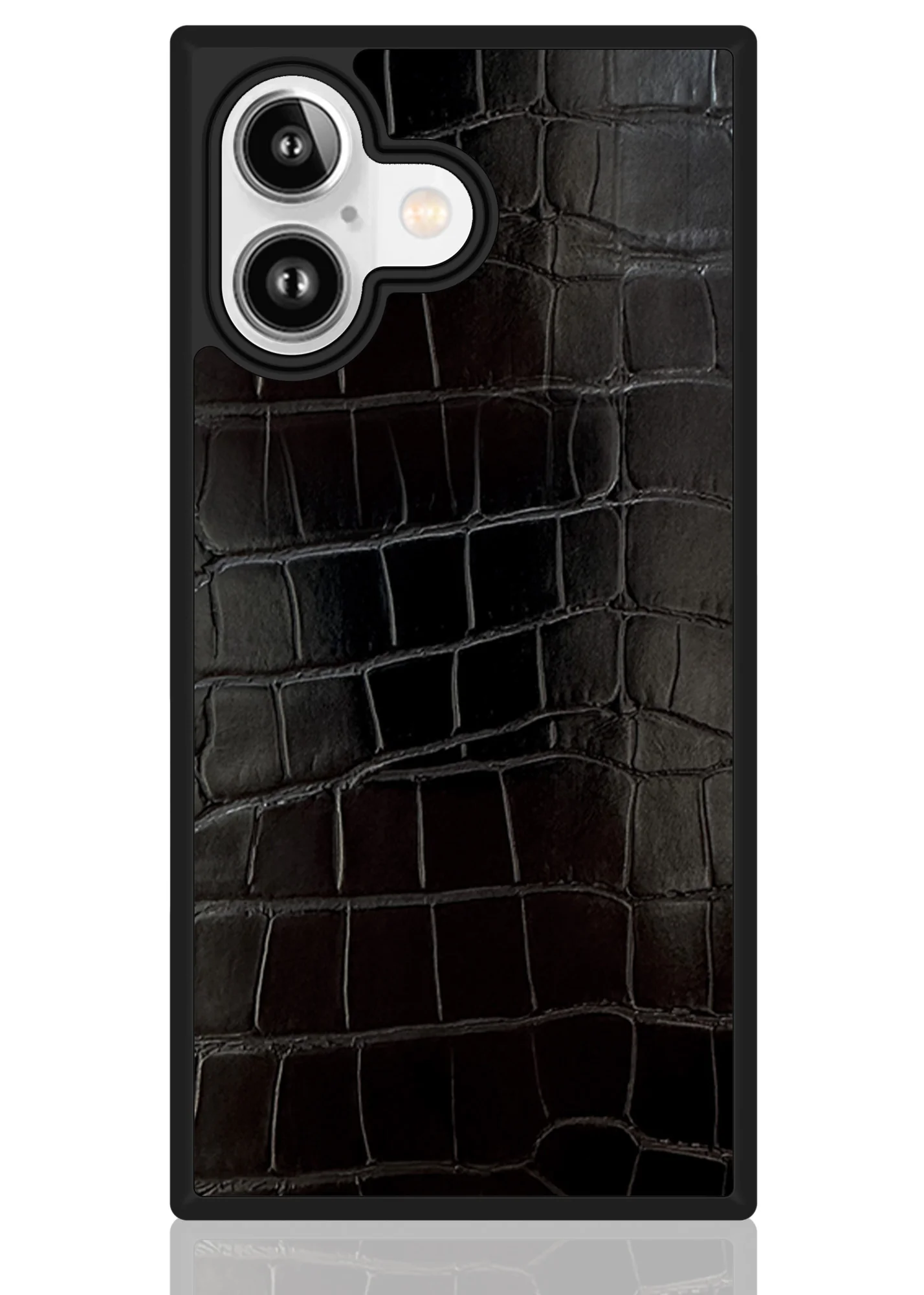 SQUARE® Black Crocodile Faux Leather iPhone Case - Image 57