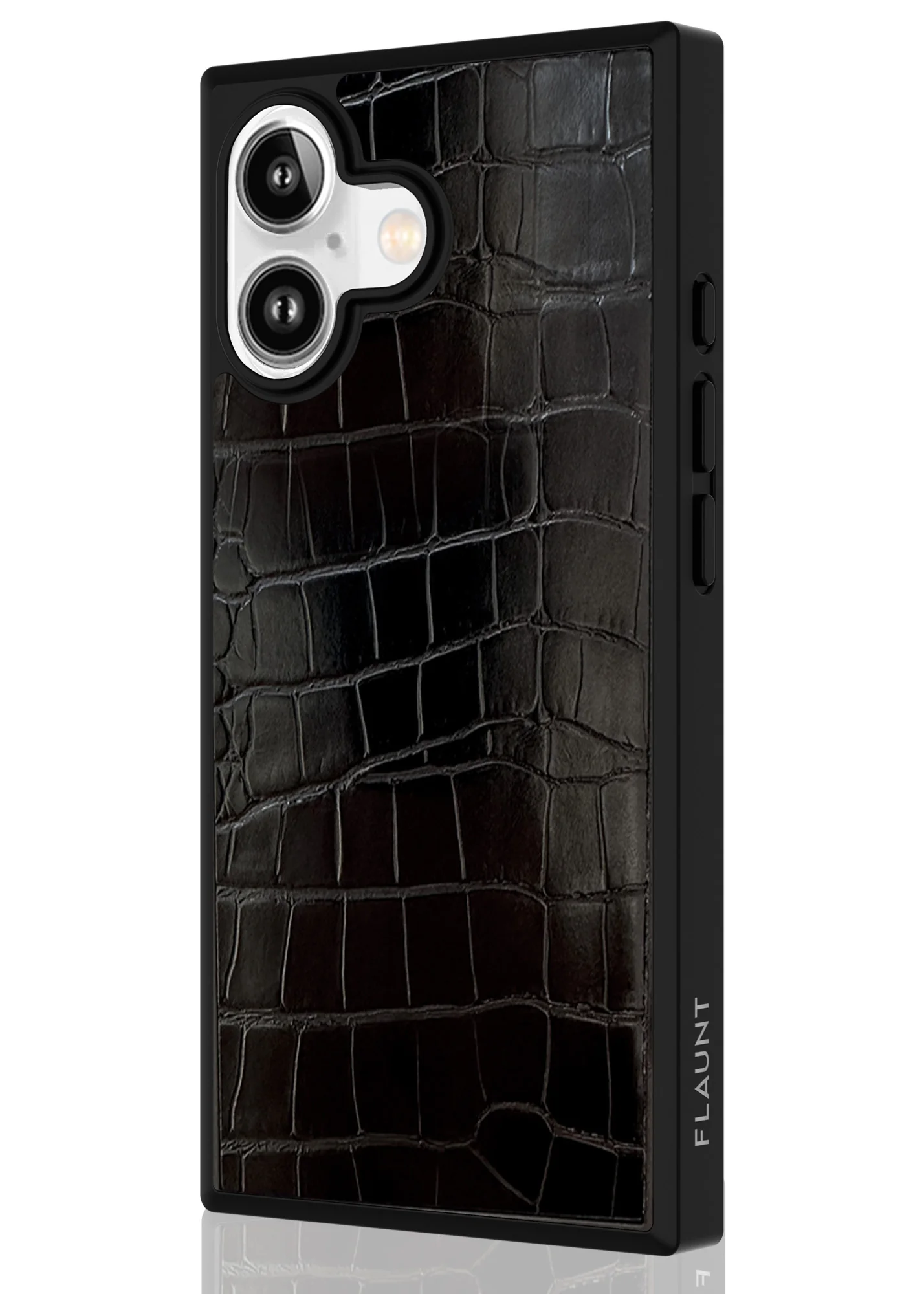 SQUARE® Black Crocodile Faux Leather iPhone Case - Image 58