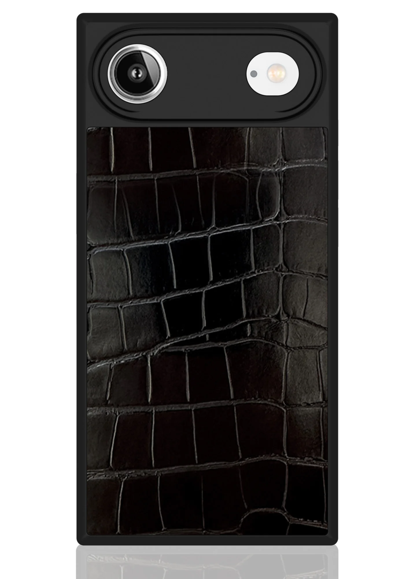 SQUARE® Black Crocodile Faux Leather iPhone Case - Image 63