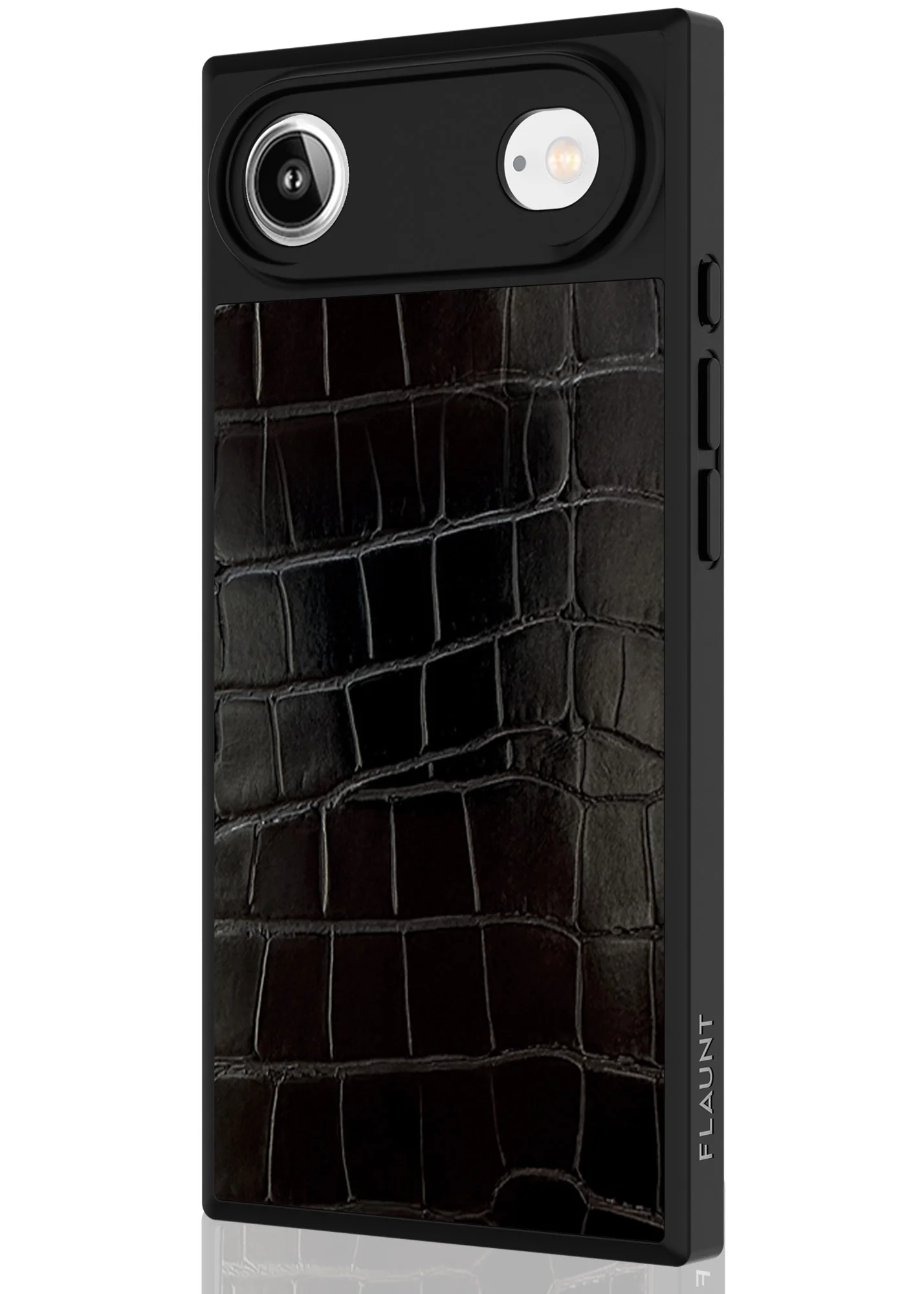 SQUARE® Black Crocodile Faux Leather iPhone Case - Image 64