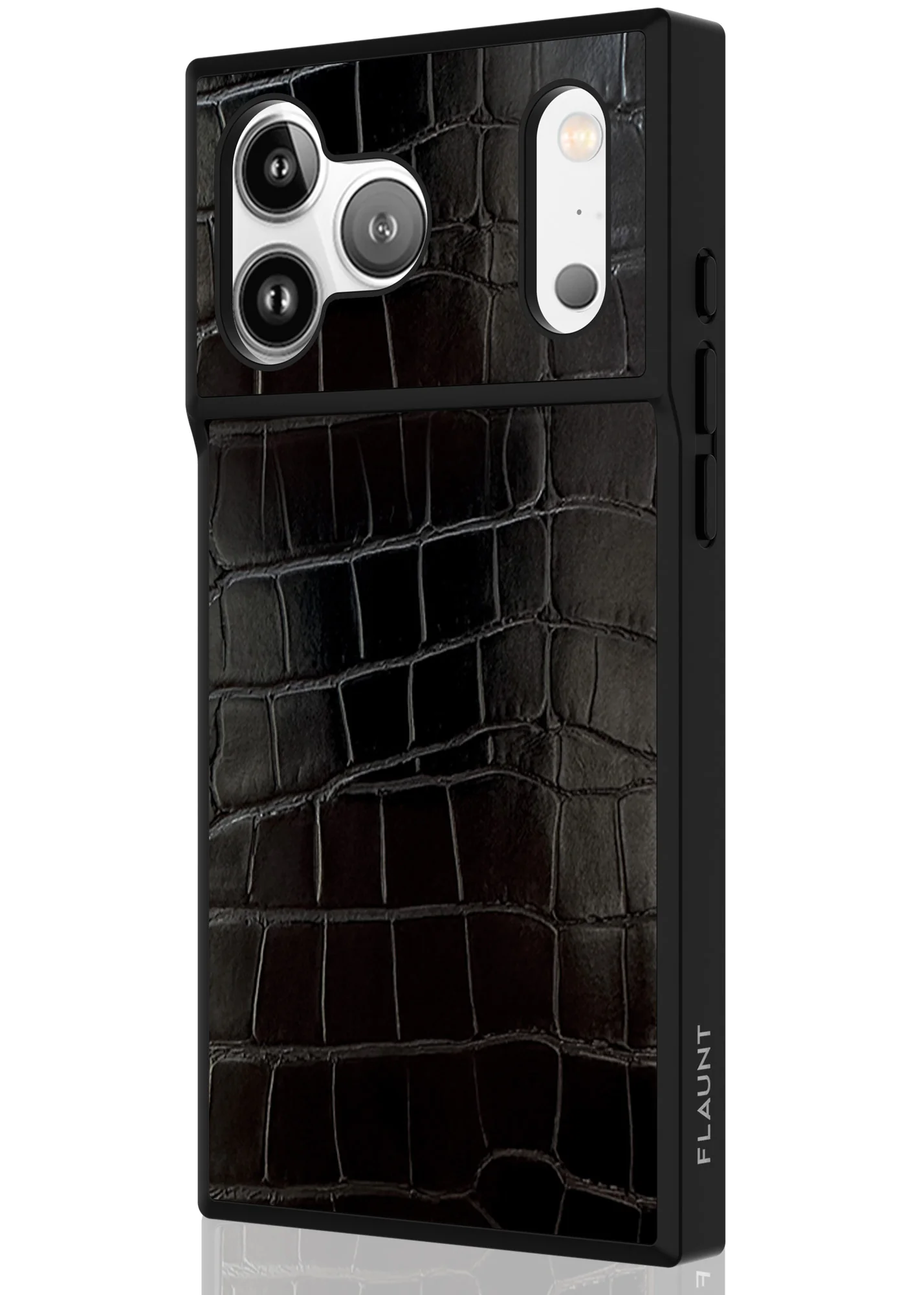 SQUARE® Black Crocodile Faux Leather iPhone Case - Image 70