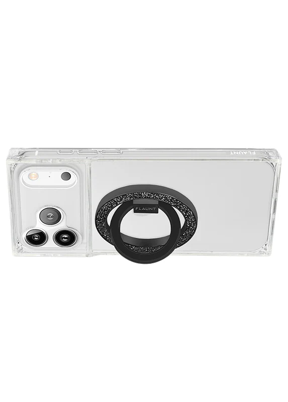 Black Crystal Elegance Premium Metallic MagSafe Phone Ring Stand (Works with MagSafe Cases Only) - Image 11