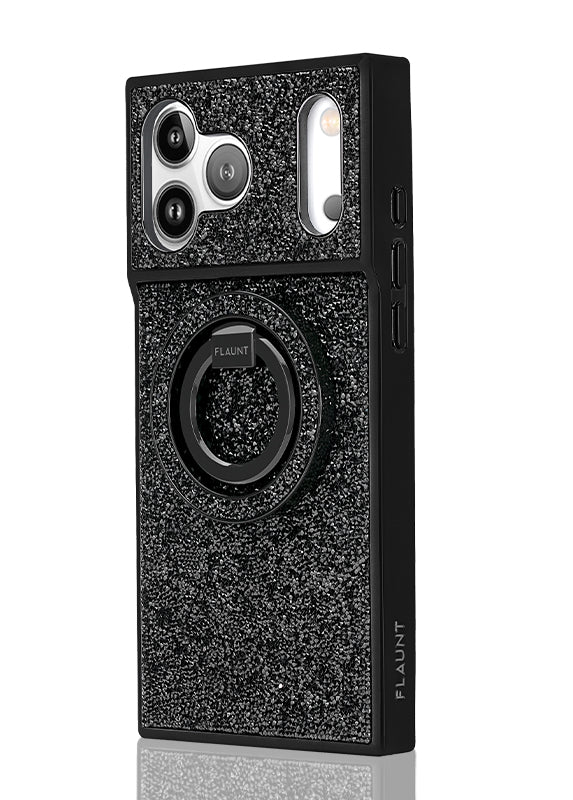 Black Crystal Elegance Premium Metallic MagSafe Phone Ring Stand (Works with MagSafe Cases Only) - Image 4