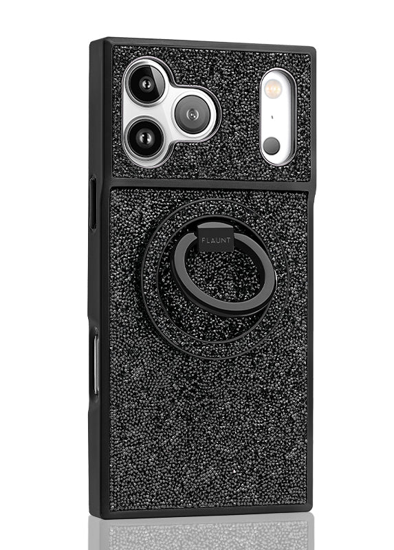 Black Crystal Elegance Premium Metallic MagSafe Phone Ring Stand (Works with MagSafe Cases Only) - Image 5