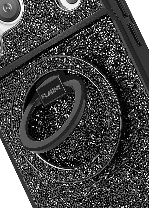 Black Crystal Elegance Premium Metallic MagSafe Phone Ring Stand (Works with MagSafe Cases Only) - Image 6