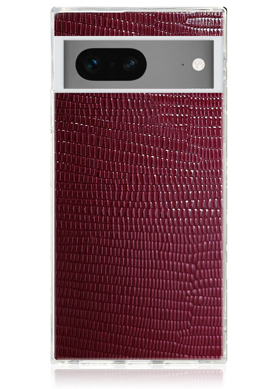 SQUARE® Burgundy Lizard Faux Leather Pixel Case - Image 3