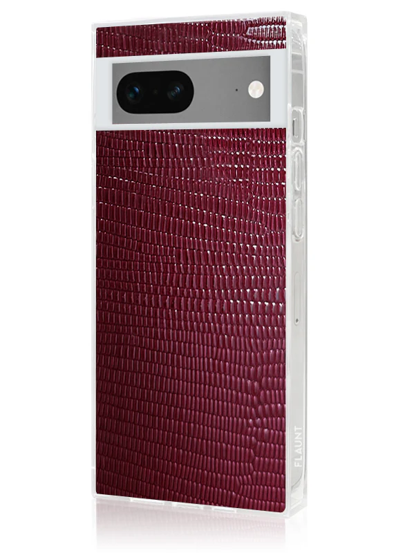 SQUARE® Burgundy Lizard Faux Leather Pixel Case - Image 4
