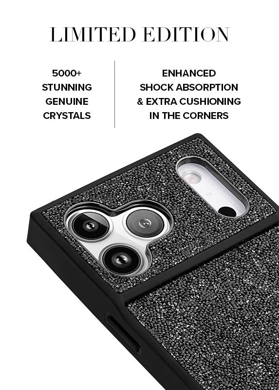 Elite Collection - SQUARE® Black Crystal Elegance iPhone Case - Image 3