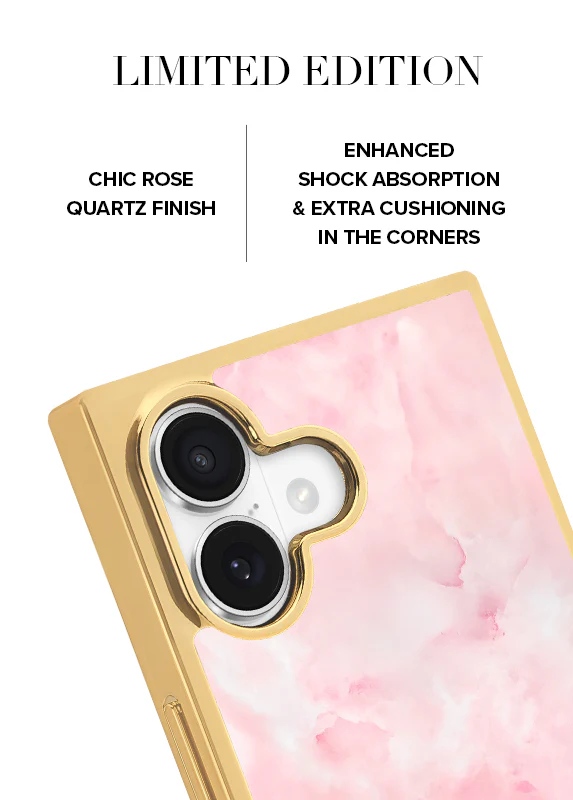 Elite Collection - SQUARE® Gilded Faux Rose Quartz iPhone Case - Image 21