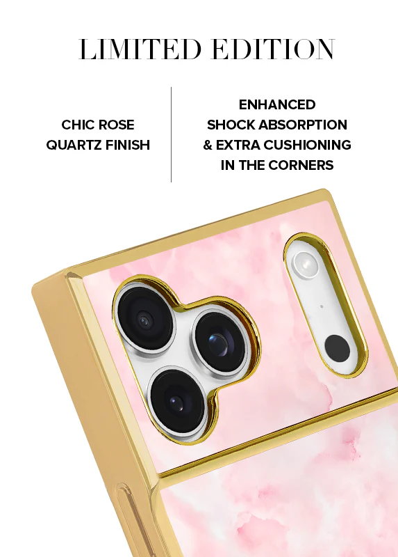 Elite Collection - SQUARE® Gilded Faux Rose Quartz iPhone Case - Image 3