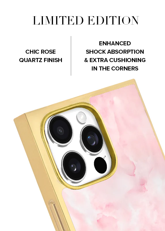 Elite Collection - SQUARE® Gilded Faux Rose Quartz iPhone Case - Image 30