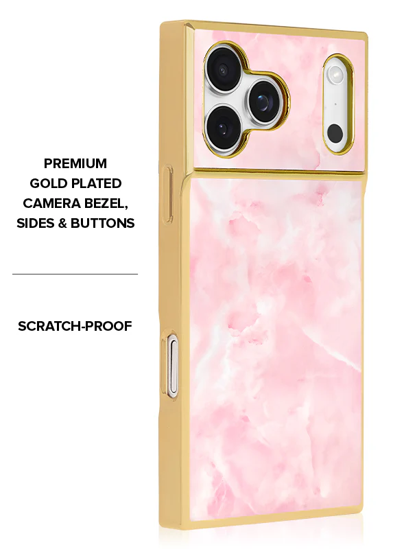 Elite Collection - SQUARE® Gilded Faux Rose Quartz iPhone Case - Image 4