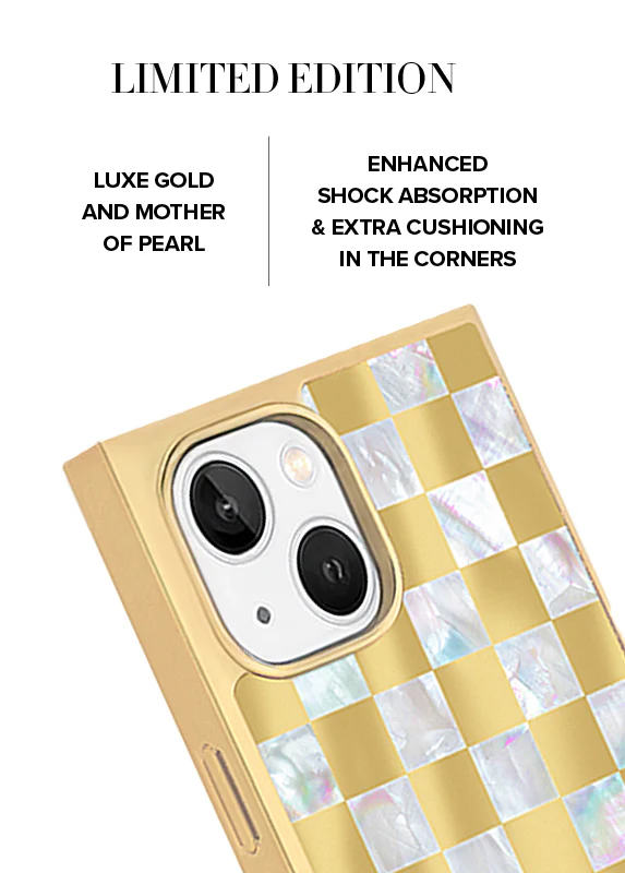 Elite Collection - SQUARE® Gold Checkered Mother of Pearl iPhone Case - Image 30