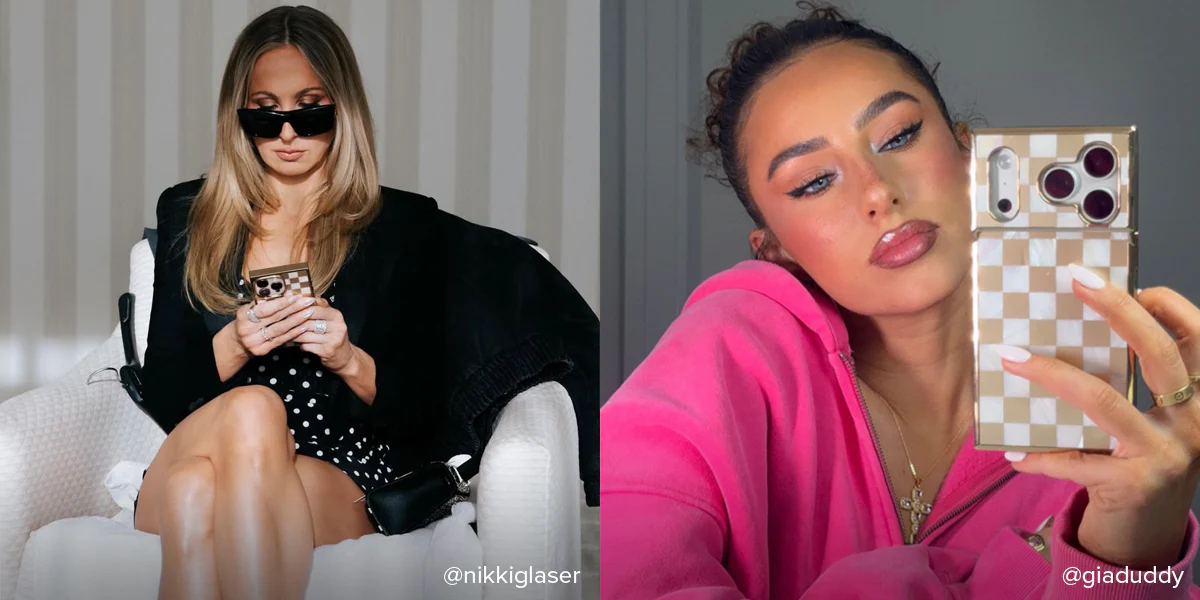 Elite Collection - SQUARE® Gold Checkered Mother of Pearl iPhone Case - Image 48