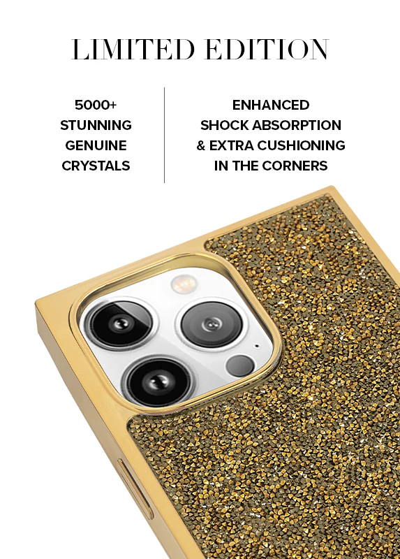 Elite Collection - SQUARE® Gold Crystal Elegance iPhone Case - Image 48