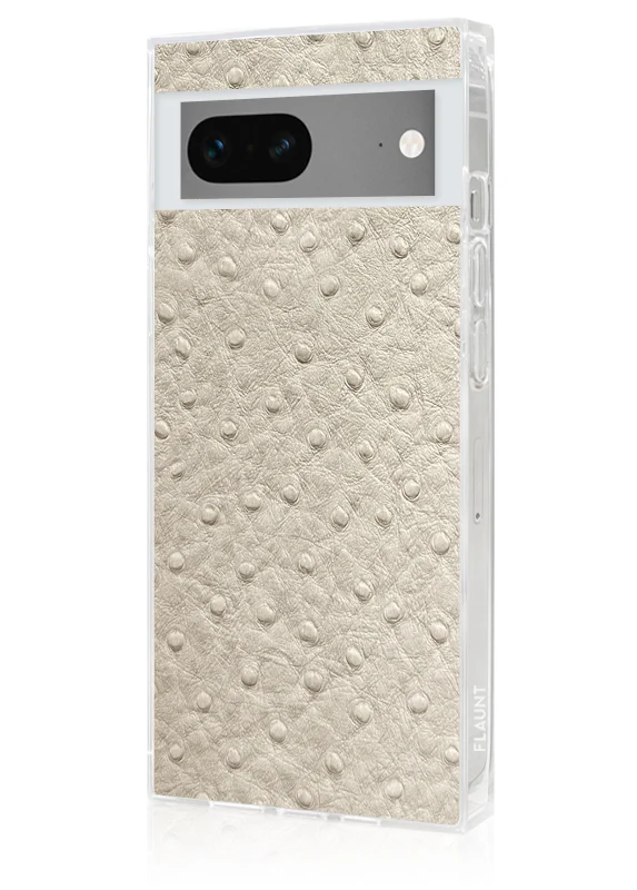 SQUARE® Ivory Ostrich Faux Leather Pixel Case - Image 4