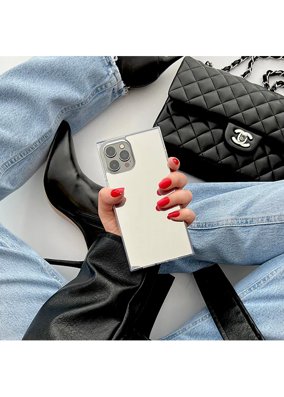 SQUARE® Metallic Silver Mirror iPhone Case - Image 28