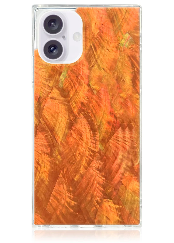 SQUARE® Orange Mother of Pearl iPhone Case - Image 37