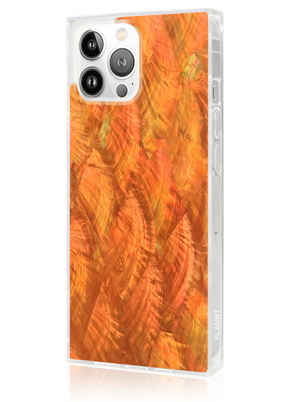 SQUARE® Orange Mother of Pearl iPhone Case - Image 44