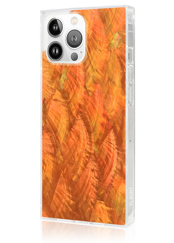 SQUARE® Orange Mother of Pearl iPhone Case - Image 6