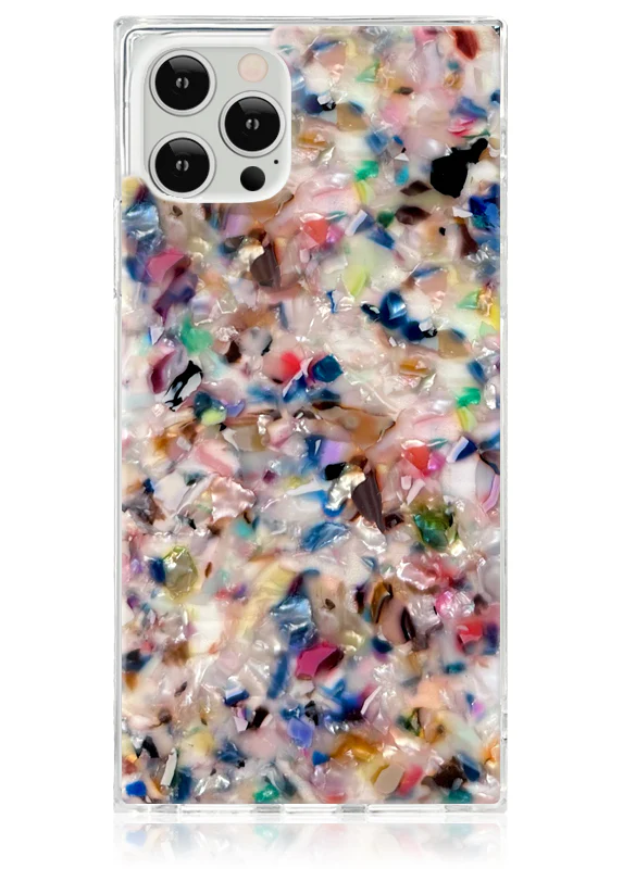 SQUARE® Rainbow Confetti Tortoise Shell iPhone Case - Image 3