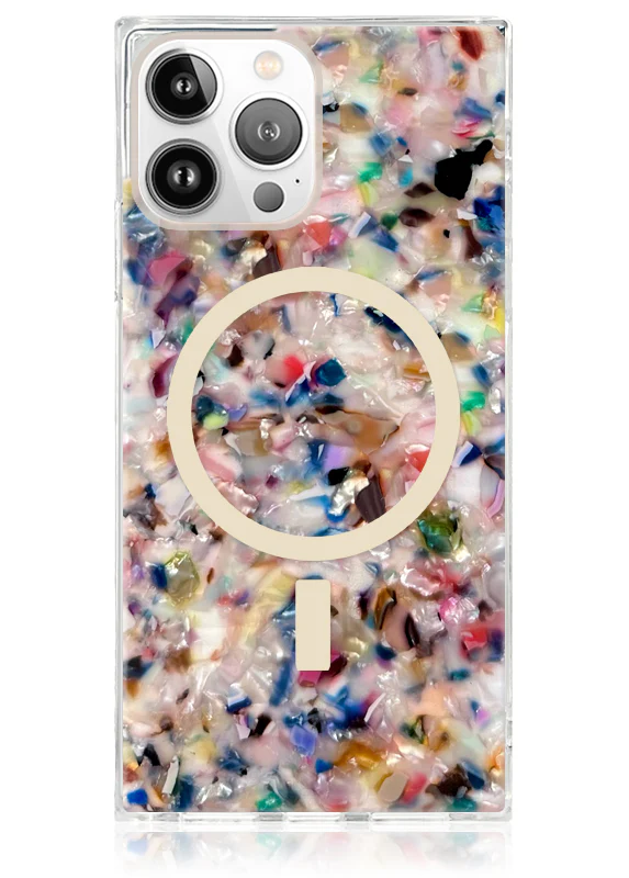 SQUARE® Rainbow Confetti Tortoise Shell iPhone Case - Image 37