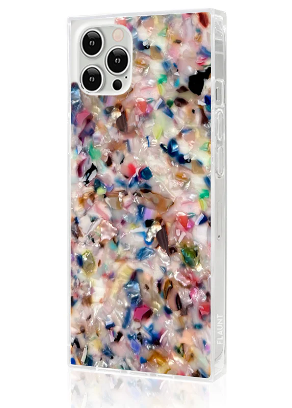 SQUARE® Rainbow Confetti Tortoise Shell iPhone Case - Image 4