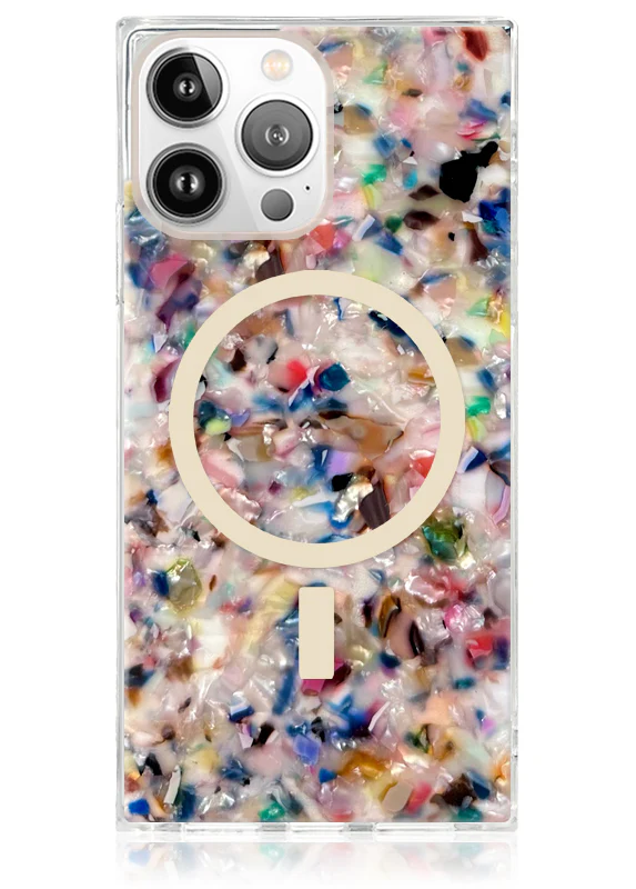 SQUARE® Rainbow Confetti Tortoise Shell iPhone Case - Image 43