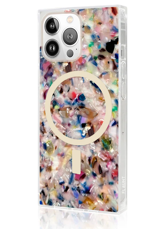 SQUARE® Rainbow Confetti Tortoise Shell iPhone Case - Image 46