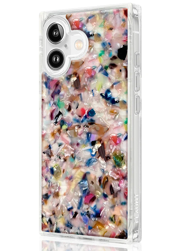 SQUARE® Rainbow Confetti Tortoise Shell iPhone Case - Image 60