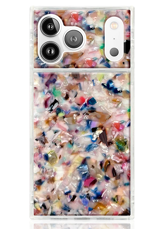 SQUARE® Rainbow Confetti Tortoise Shell iPhone Case - Image 65