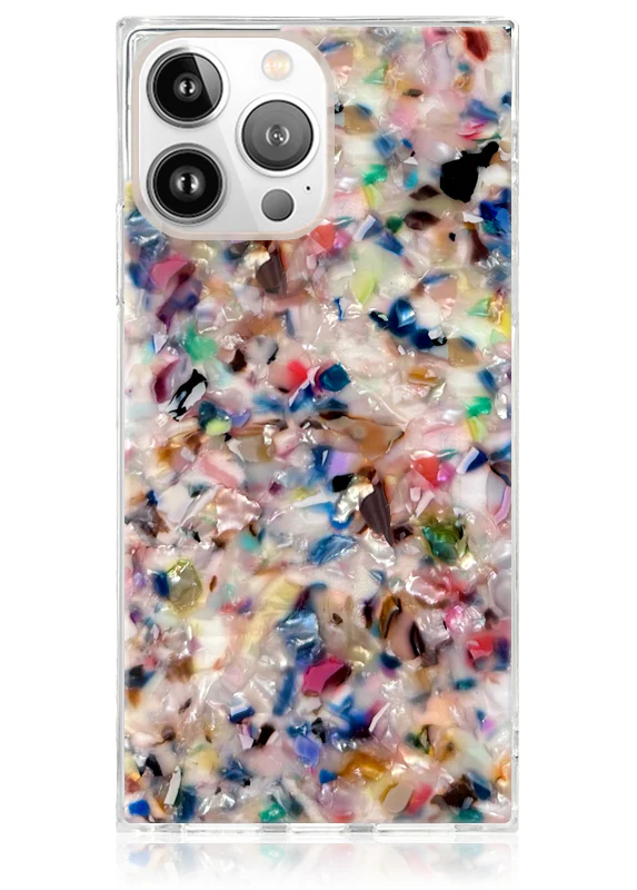 SQUARE® Rainbow Confetti Tortoise Shell iPhone Case - Image 7