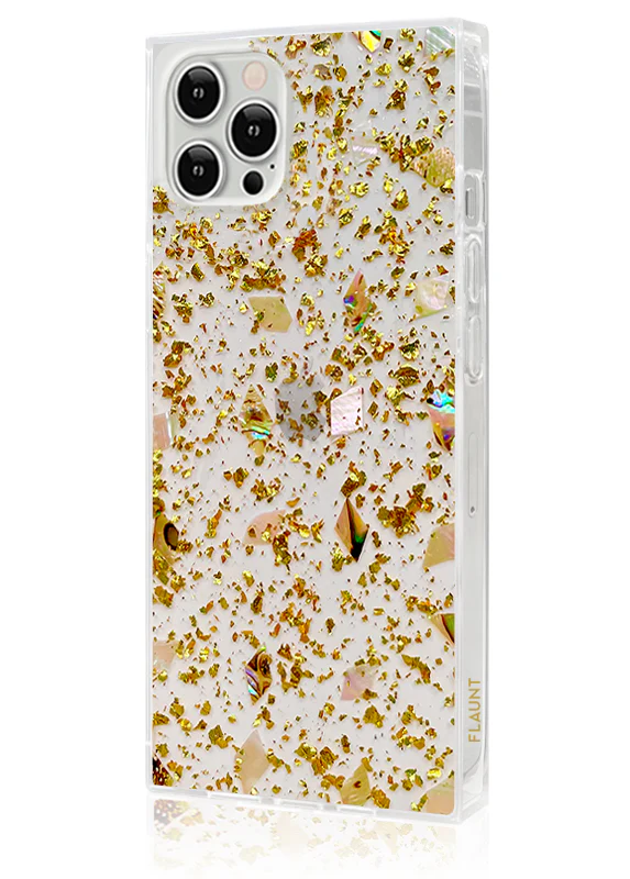 SQUARE® Shell and Gold Flake iPhone Case - Image 4