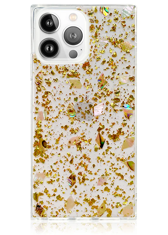 SQUARE® Shell and Gold Flake iPhone Case - Image 5