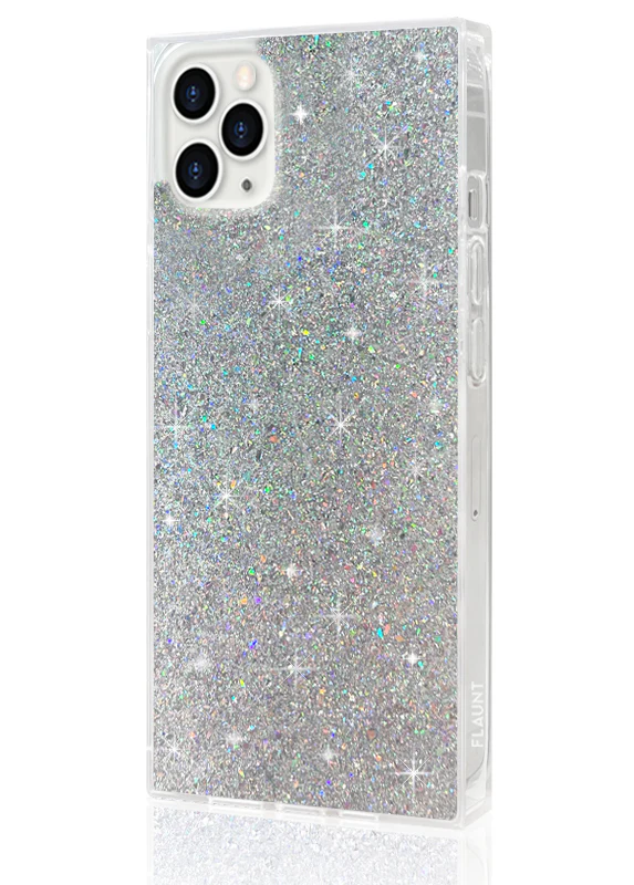 SQUARE® Silver Glitter iPhone Case - Image 12