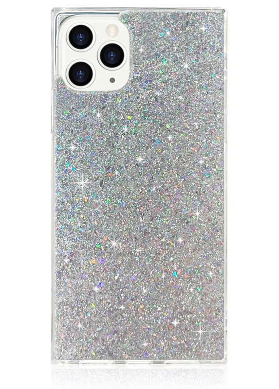 SQUARE® Silver Glitter iPhone Case - Image 13