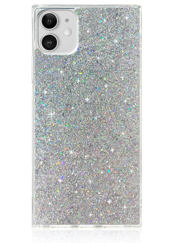 SQUARE® Silver Glitter iPhone Case - Image 15