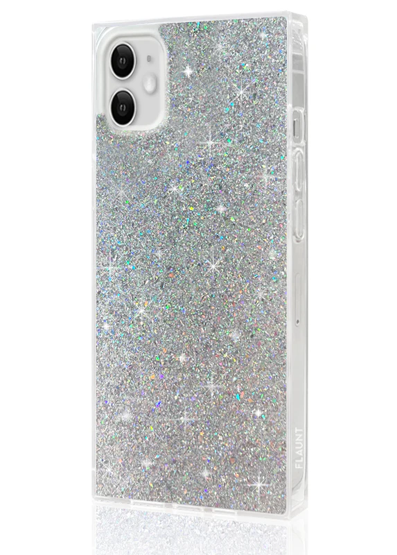 SQUARE® Silver Glitter iPhone Case - Image 16