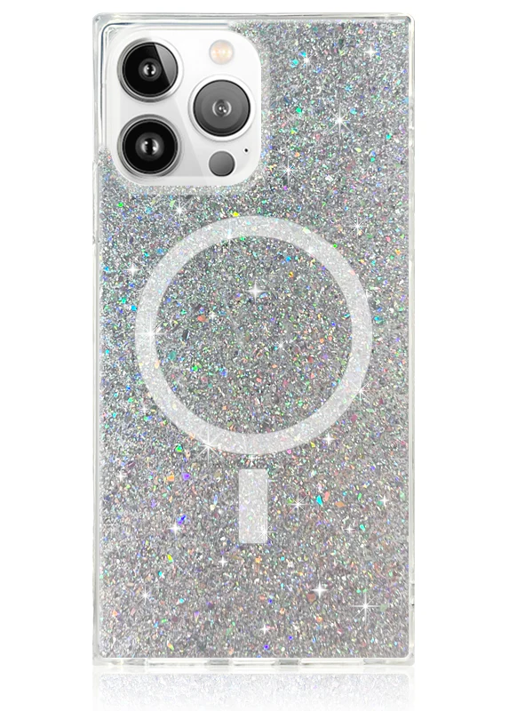 SQUARE® Silver Glitter iPhone Case - Image 29