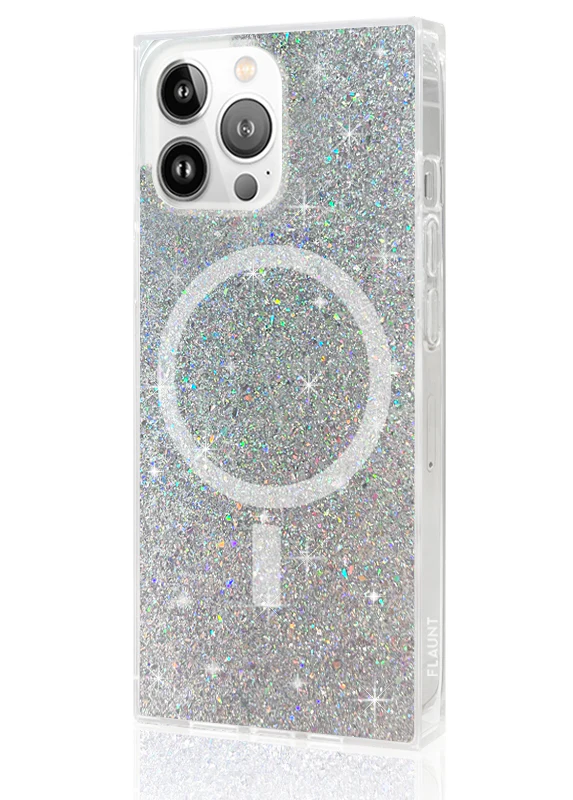SQUARE® Silver Glitter iPhone Case - Image 38