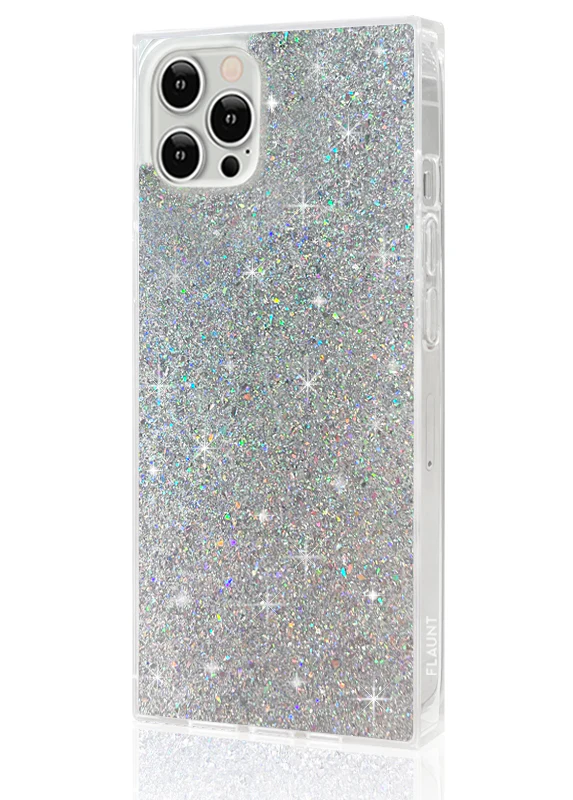 SQUARE® Silver Glitter iPhone Case - Image 4