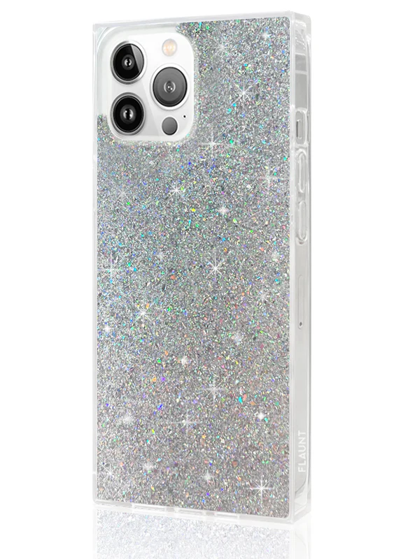 SQUARE® Silver Glitter iPhone Case - Image 6