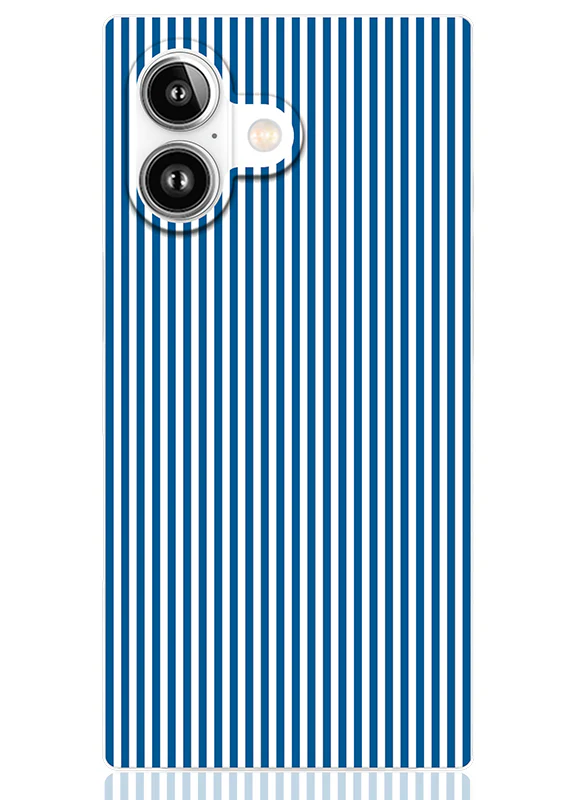 SQUARE® Blue & White Oxford Stripe iPhone Case - Image 61
