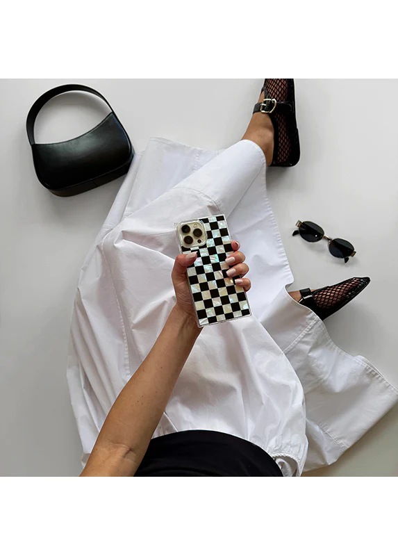 SQUARE® Checkered Mother of Pearl iPhone Case - Image 80