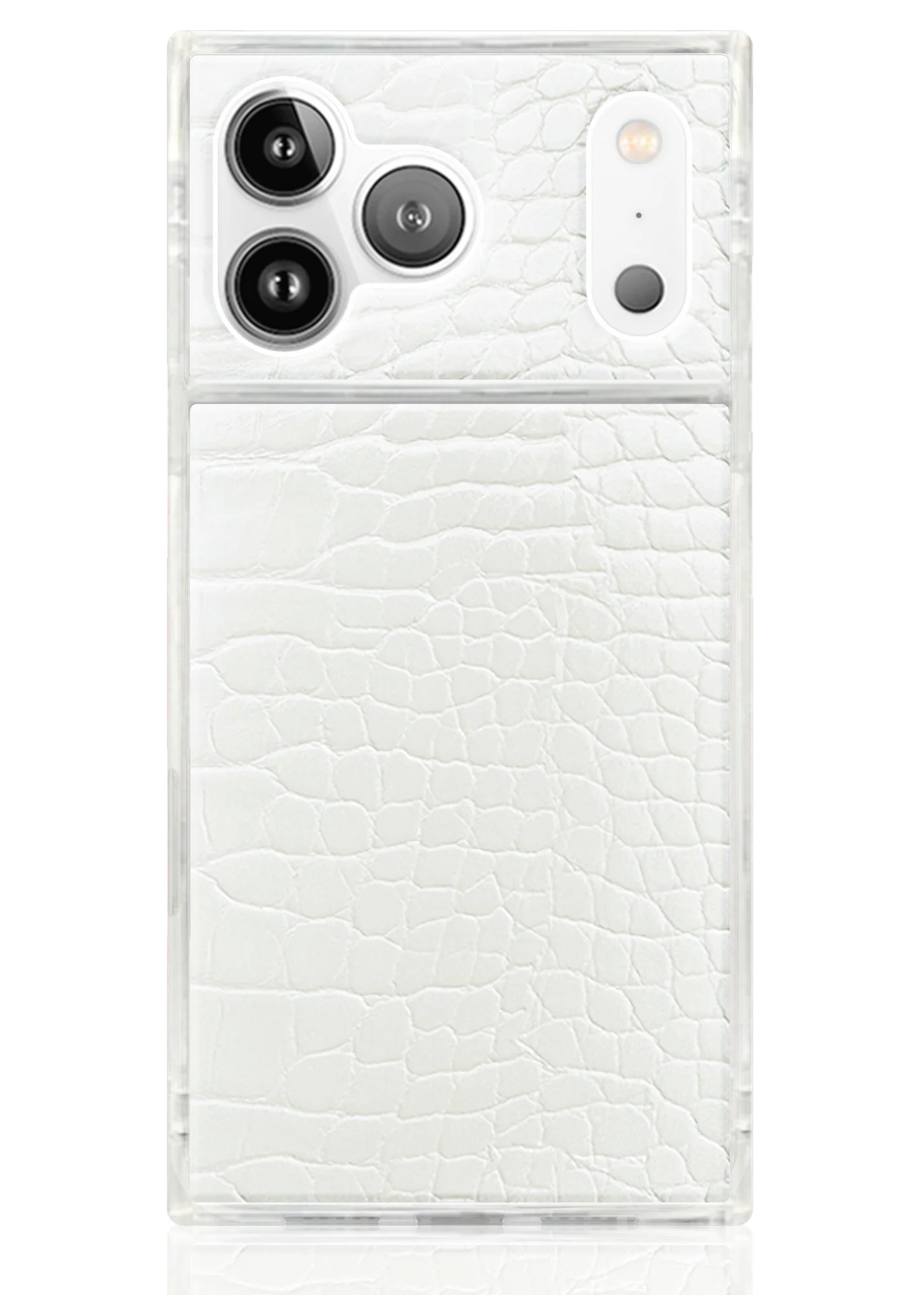 SQUARE® White Crocodile Faux Leather iPhone Case - Image 65