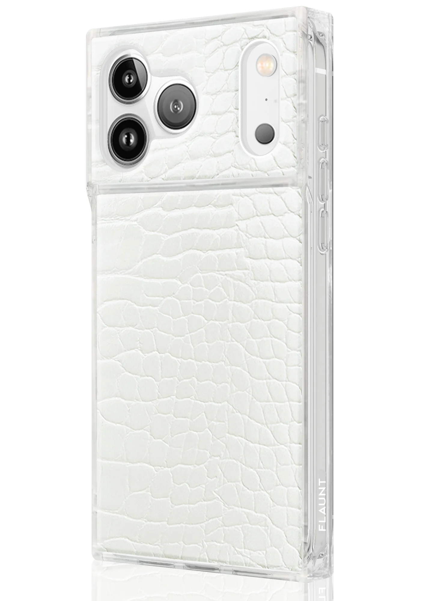 SQUARE® White Crocodile Faux Leather iPhone Case - Image 66