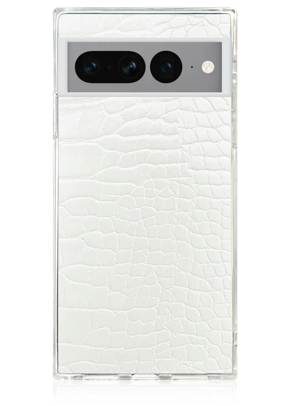 SQUARE® White Crocodile Faux Leather Pixel Case - Image 5